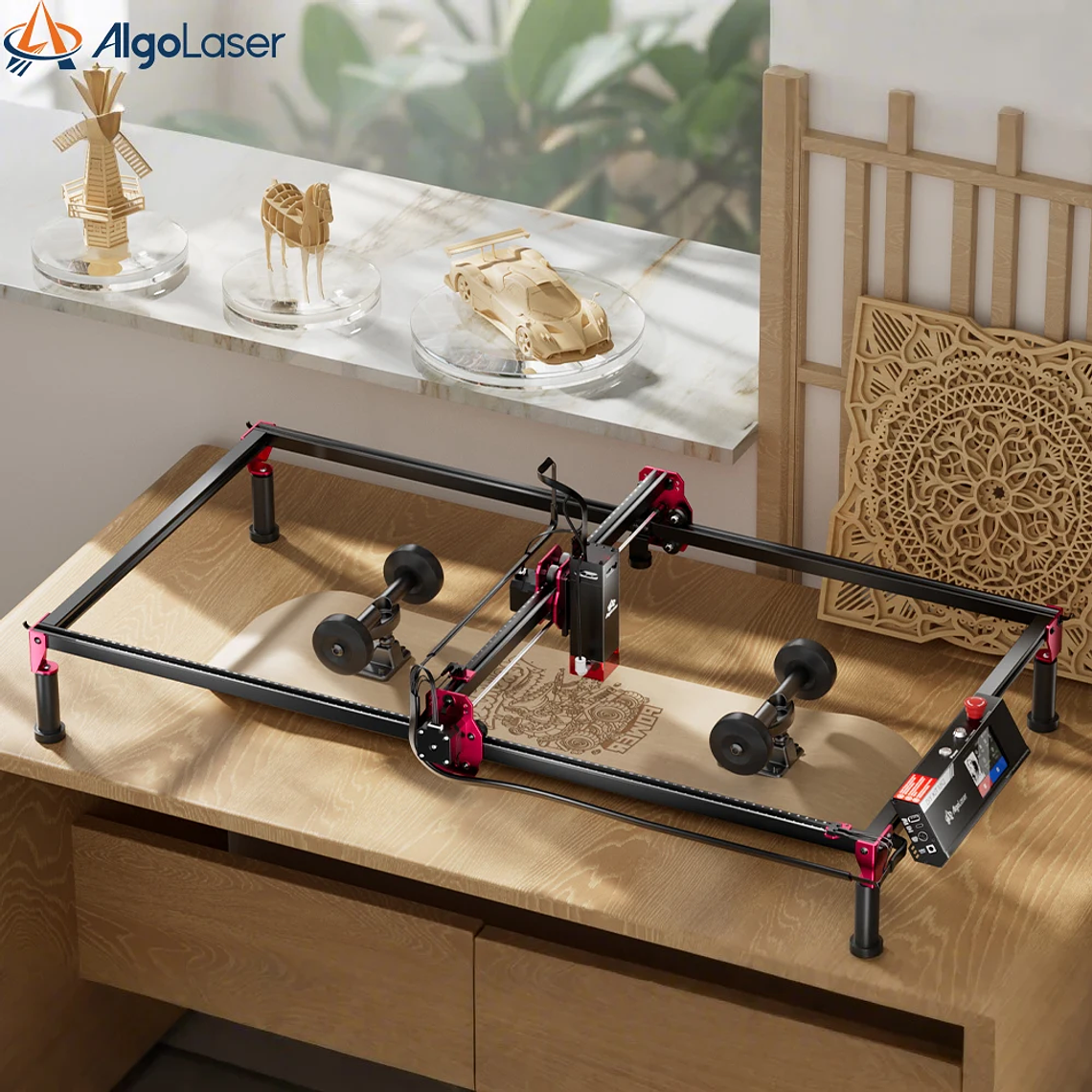 AlgoLaser KIT de bricolaje MK2 grabador láser 10W salida CNC cortador láser DIY máquina de grabado láser herramienta de corte agregar pantalla táctil de 3,5 pulgadas 1