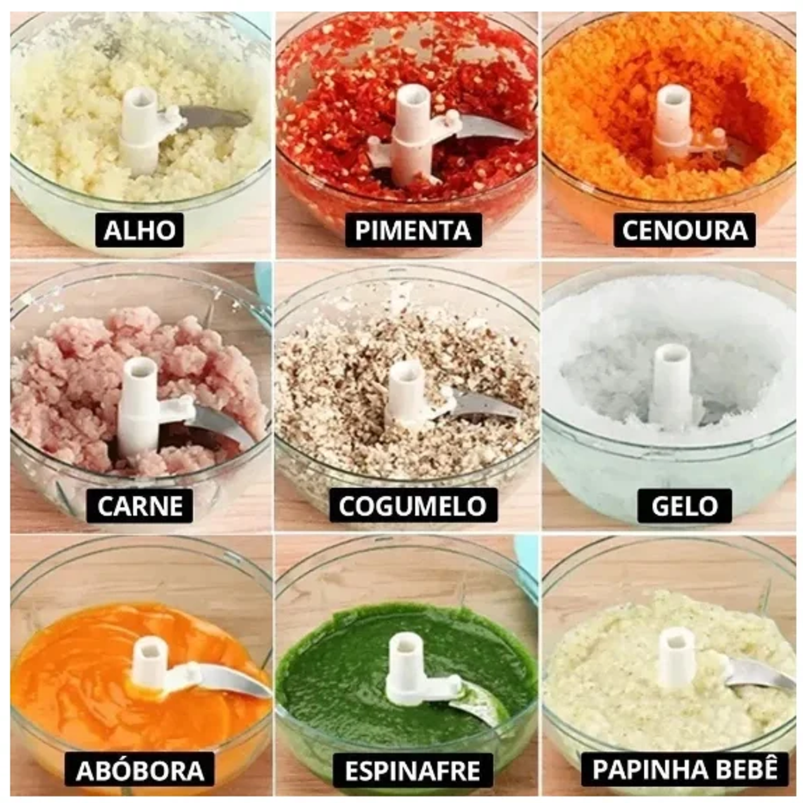 Mini procesador de alimentos trituradora de ajo manual 250 ml - Neverdie 6