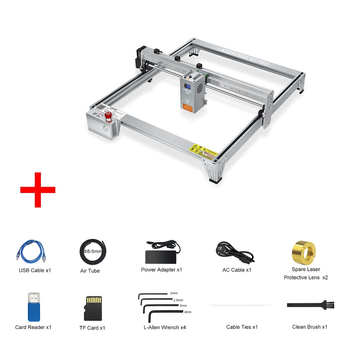 LASER TREE K1PRO grabador láser con módulo láser de 30W 40W máquina cortadora de grabado herramientas de carpintería CNC área de trabajo 400X400mm 8