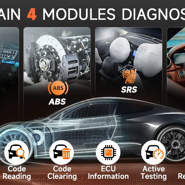 FOXWELL-escáner automotriz NT630 Plus OBD2, lector de código de reinicio de aceite, ABS, sangrado, SRS, SAS, bidireccional, herramienta de diagnóstico de coche 10
