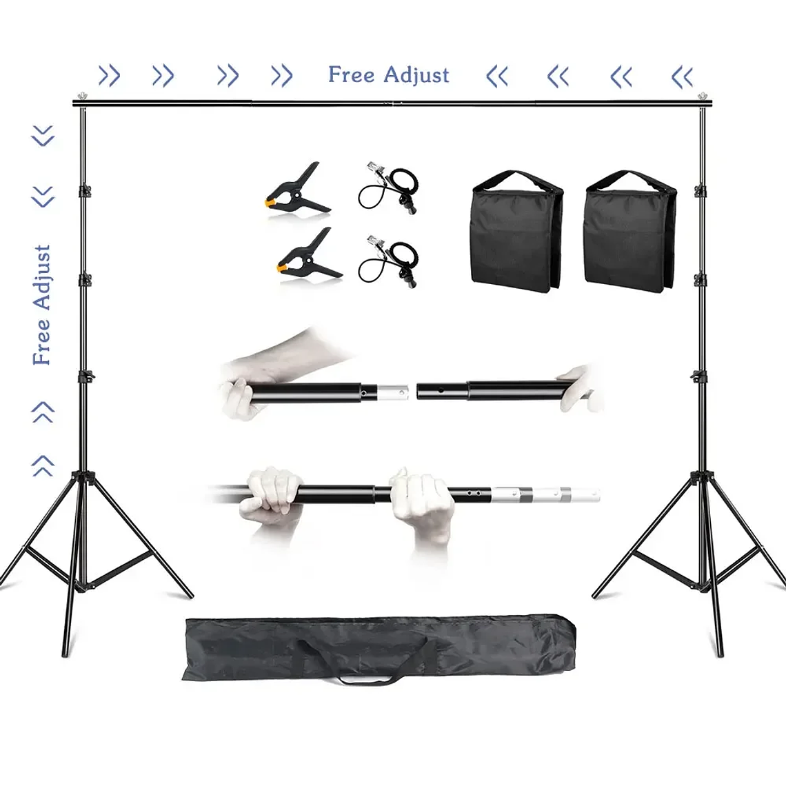 Sistema de Soporte para Fondos de Fotografía SH, Kit de Soporte para Telones de Fondo con Bolsa de Transporte para Fondos de Muselina, Papel y Lienzo 10
