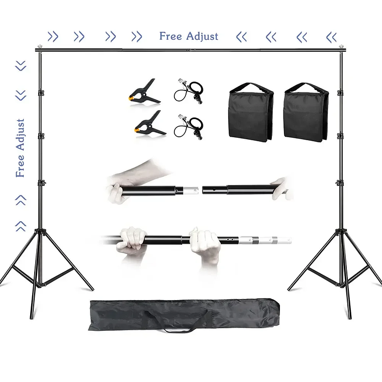 Sistema de Soporte para Fondos de Fotografía SH, Kit de Soporte para Telones de Fondo con Bolsa de Transporte para Fondos de Muselina, Papel y Lienzo 10