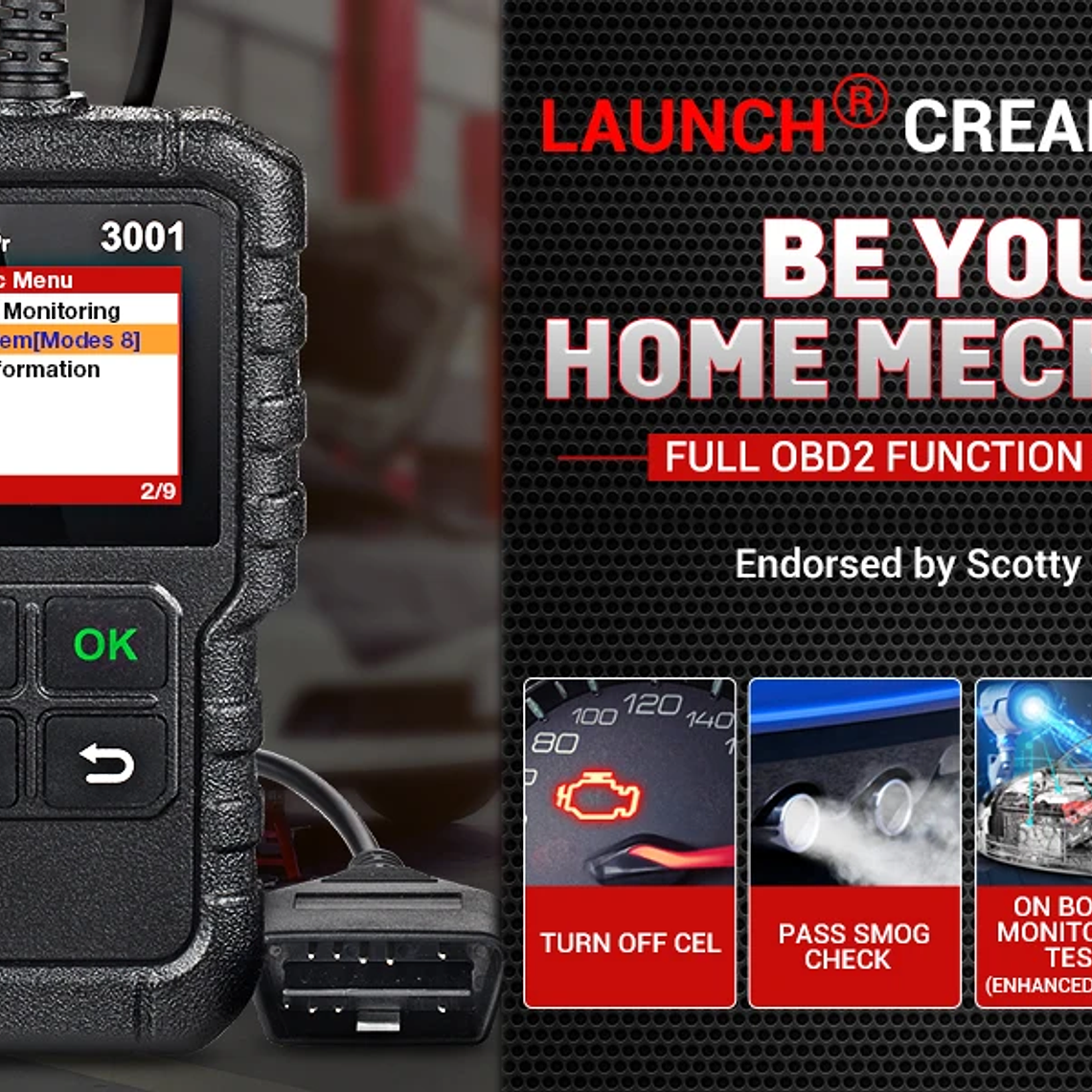 LAUNCH X431 CR3001 OBD2 escáner automotriz coche completo OBD2 herramienta de diagnóstico lector de código escáner actualización gratuita PK ELM 327 7