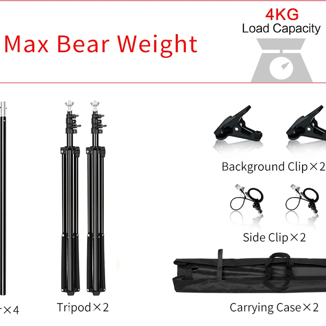 Sistema de Soporte para Fondos de Fotografía SH, Kit de Soporte para Telones de Fondo con Bolsa de Transporte para Fondos de Muselina, Papel y Lienzo 12