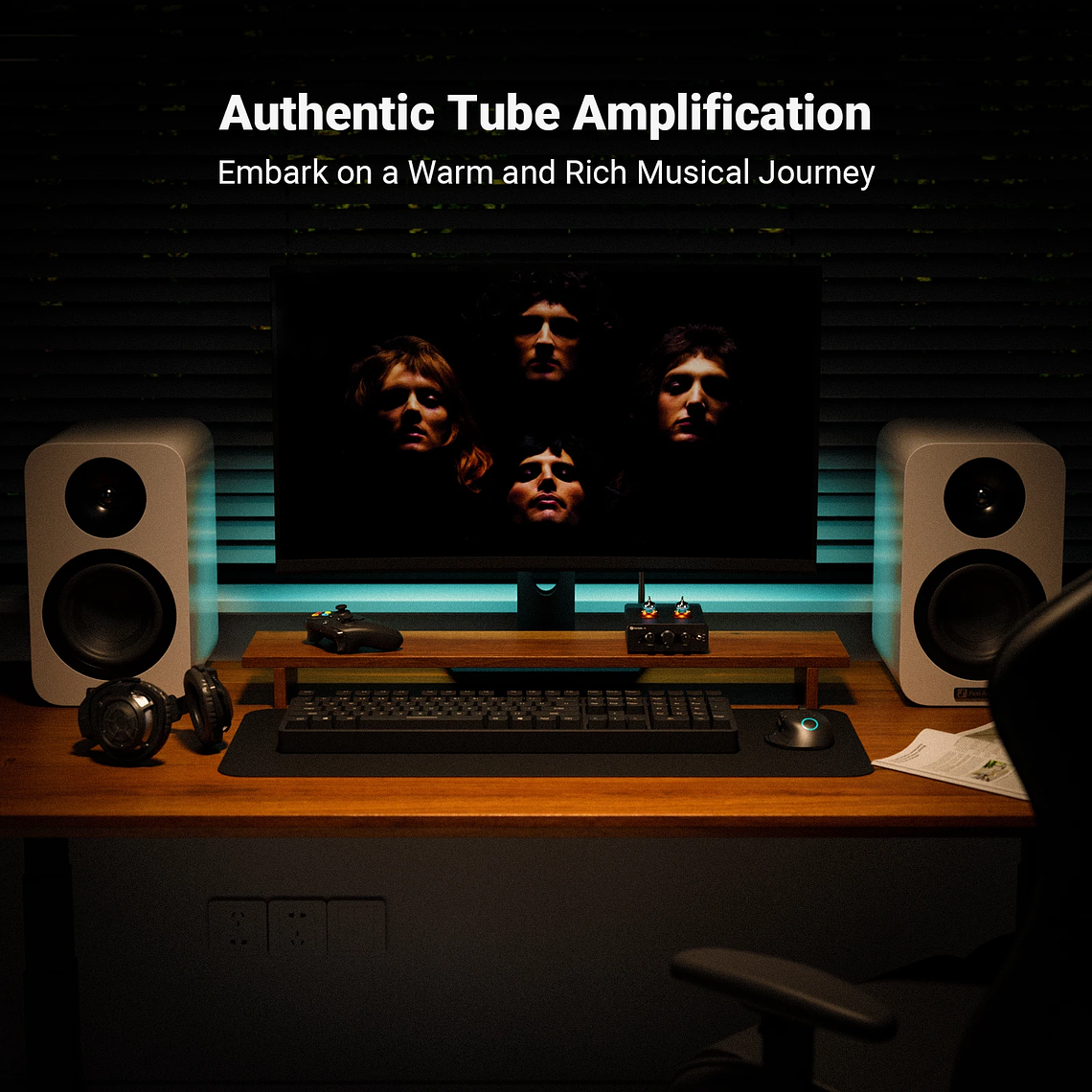 Fosi Audio P3 amplificador de tubo Bluetooth válvula preamplificadora estéreo HiFi vacío con Control de tono de agudos y graves para altavoz doméstico 3