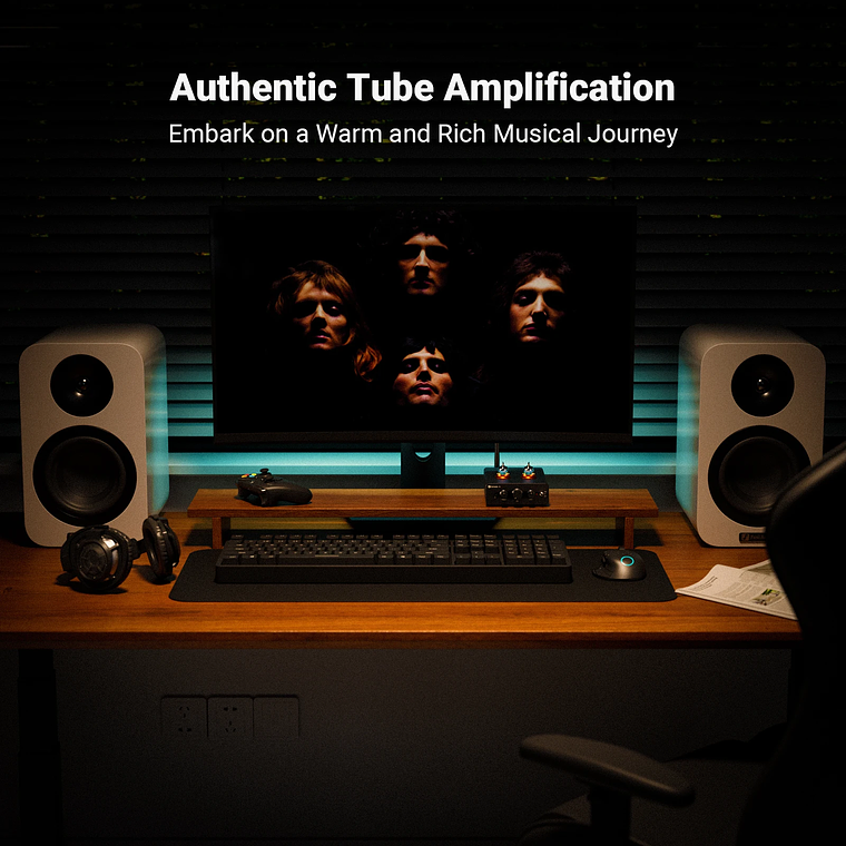 Fosi Audio P3 amplificador de tubo Bluetooth válvula preamplificadora estéreo HiFi vacío con Control de tono de agudos y graves para altavoz doméstico 3