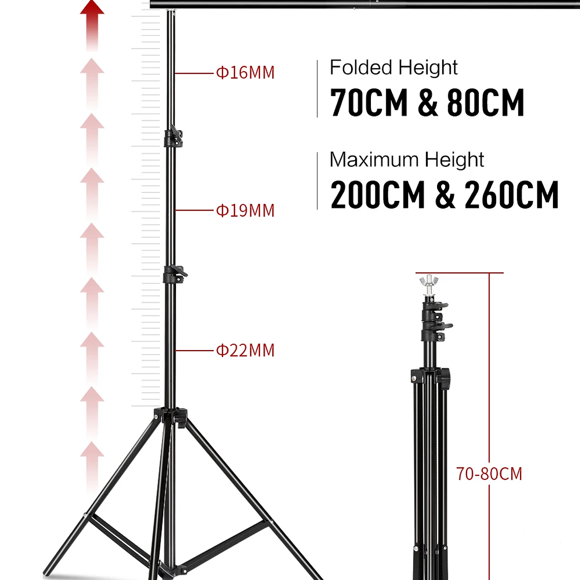 Sistema de Soporte para Fondos de Fotografía SH, Kit de Soporte para Telones de Fondo con Bolsa de Transporte para Fondos de Muselina, Papel y Lienzo 13