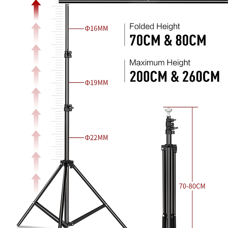 Sistema de Soporte para Fondos de Fotografía SH, Kit de Soporte para Telones de Fondo con Bolsa de Transporte para Fondos de Muselina, Papel y Lienzo 13
