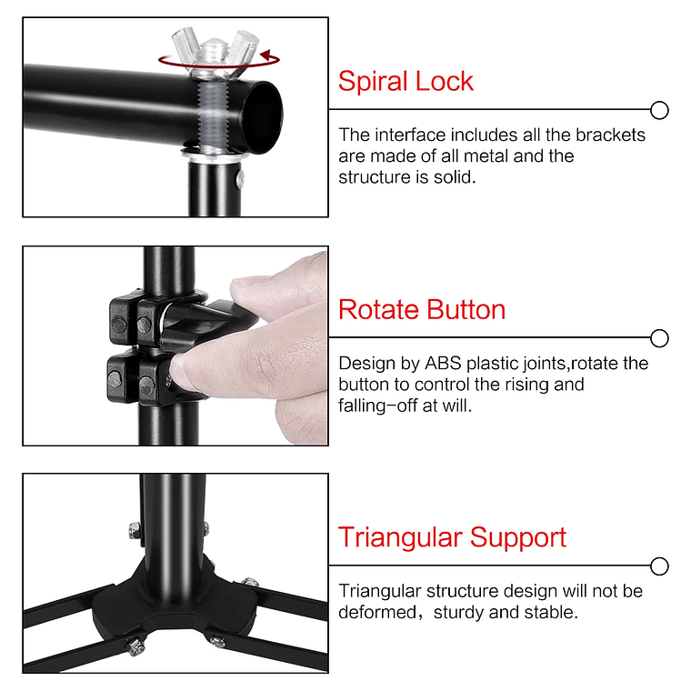 Sistema de Soporte para Fondos de Fotografía SH, Kit de Soporte para Telones de Fondo con Bolsa de Transporte para Fondos de Muselina, Papel y Lienzo 14