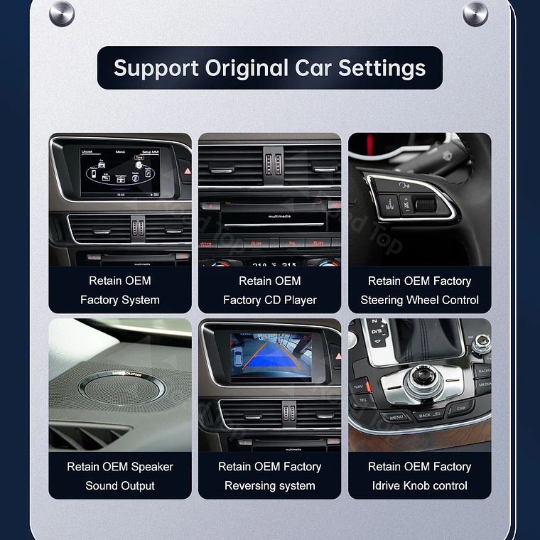 Pantalla táctil Multimedia de 8,9 pulgadas y 12,3 pulgadas para Audi Q5 2009-2017 Airplay Miracast función inalámbrica Carplay Android Auto 20