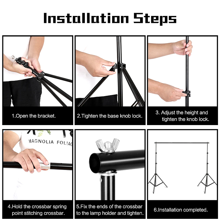 Sistema de Soporte para Fondos de Fotografía SH, Kit de Soporte para Telones de Fondo con Bolsa de Transporte para Fondos de Muselina, Papel y Lienzo 16