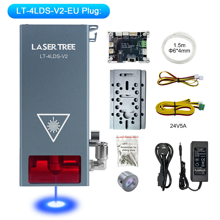 Árbol láser de alta potencia, cabezal láser de potencia óptica de 20W con asistencia de aire, módulo de luz azul TTL para herramienta de grabado de corte láser DIY 7