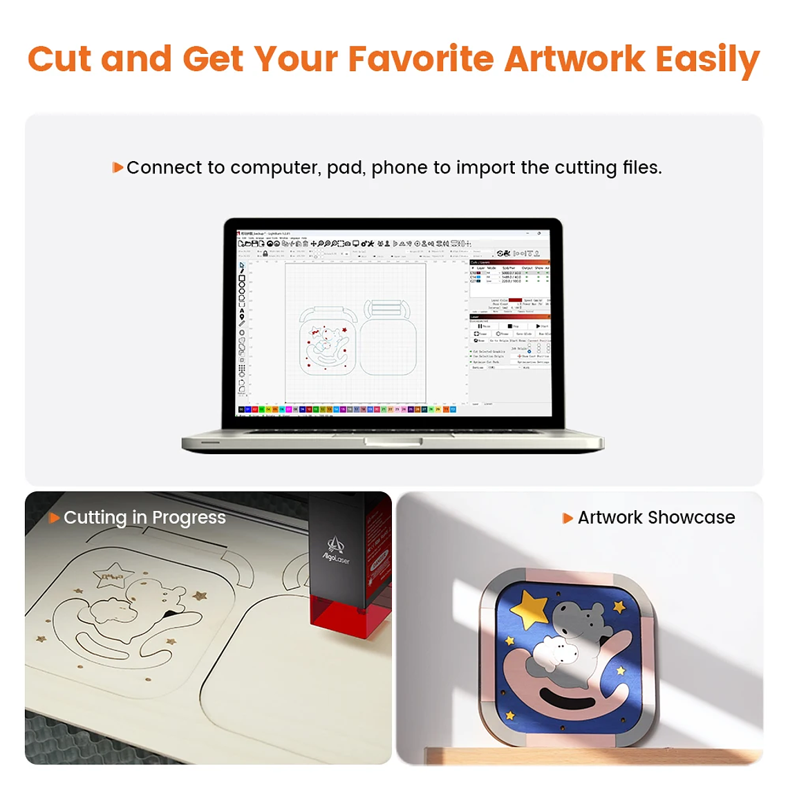 AlgoLaser KIT de bricolaje MK2 grabador láser 10W salida CNC cortador láser DIY máquina de grabado láser herramienta de corte agregar pantalla táctil de 3,5 pulgadas 6