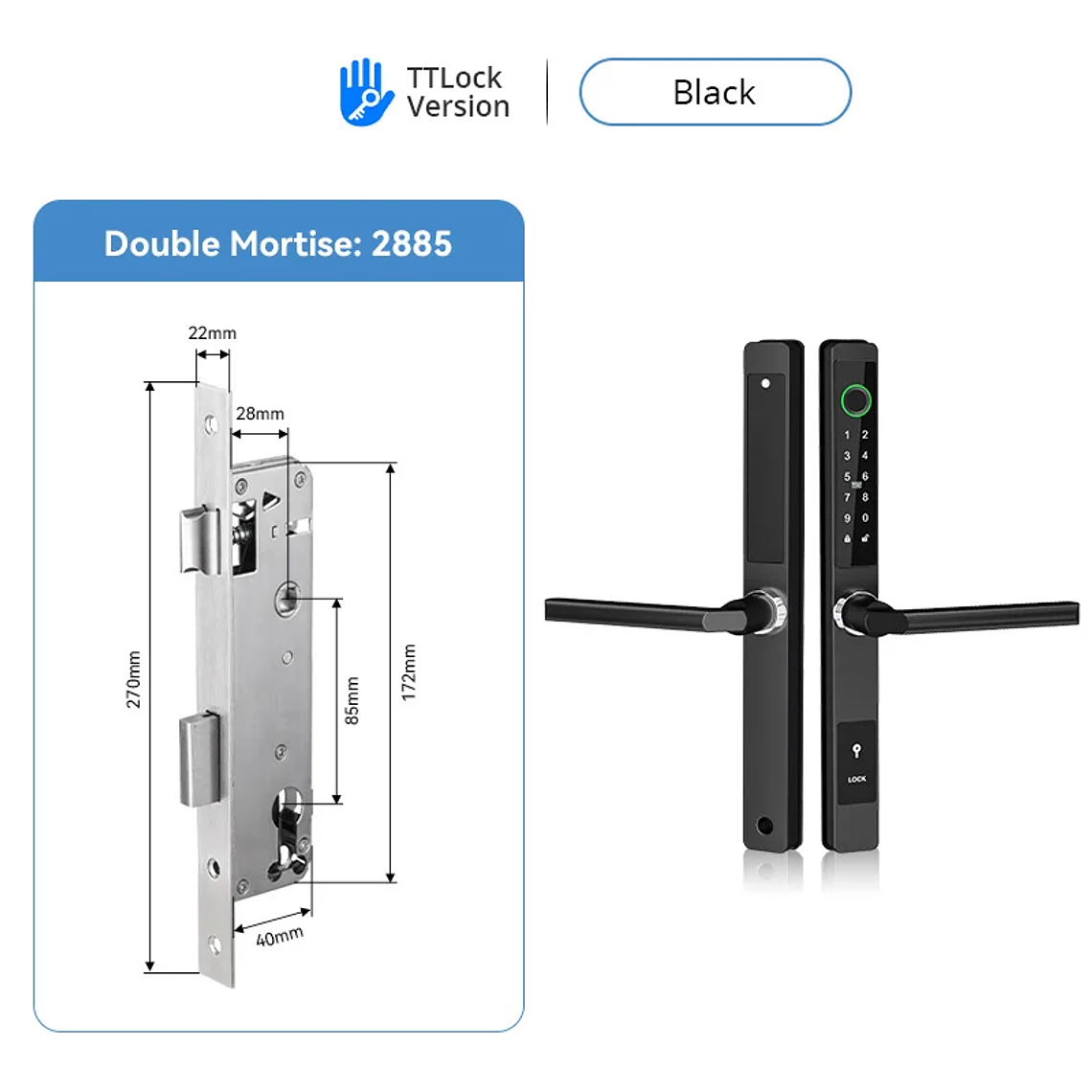 Cerradura biométrica de aluminio con aplicación Ttlock de Brasil, manija de puerta con huella dactilar Aleax, cerradura Digital sin llave para cerradura inteligente deslizante de vidrio 9
