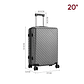 Maleta de viaje rígida, Maleta ligera con ruedas giratorias, 20