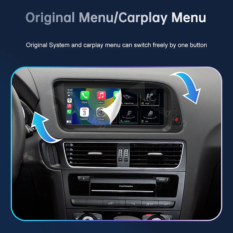 Pantalla táctil Multimedia de 8,9 pulgadas y 12,3 pulgadas para Audi Q5 2009-2017 Airplay Miracast función inalámbrica Carplay Android Auto 21