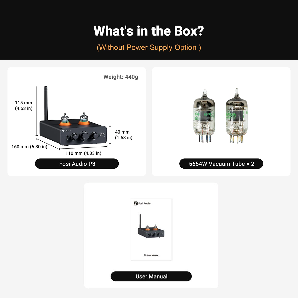 Fosi Audio P3 amplificador de tubo Bluetooth válvula preamplificadora estéreo HiFi vacío con Control de tono de agudos y graves para altavoz doméstico 8