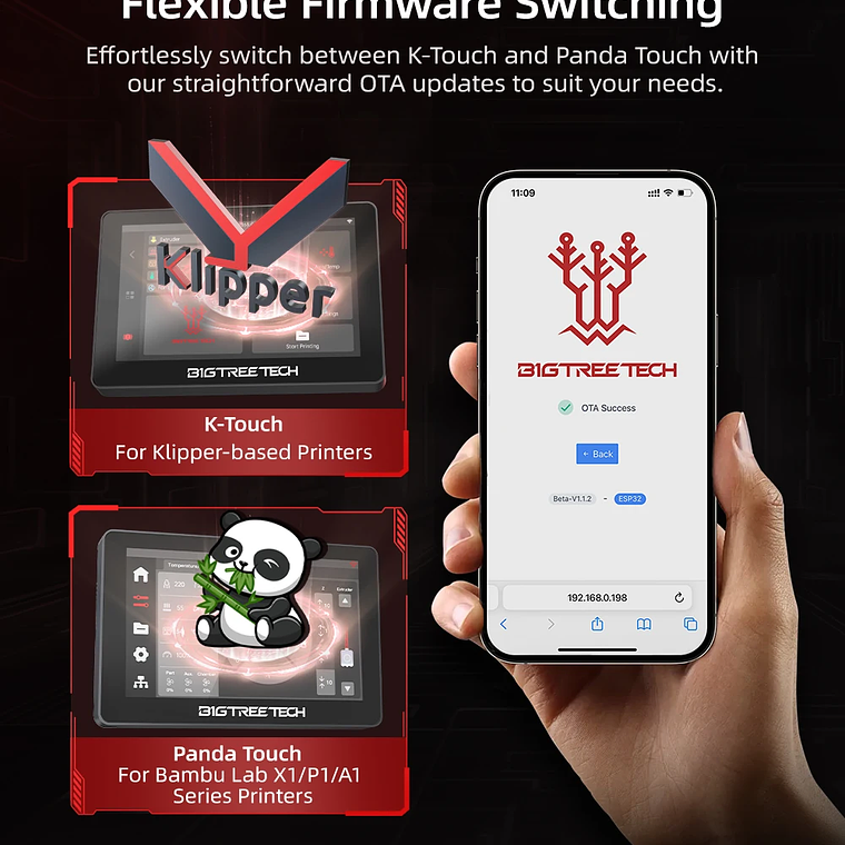 BIGTREETECH K-TOUCH 5 pulgadas pantalla táctil Control inalámbrico impresoras Klipper actualización para Voron 2,4 Creality K1 Ender 3 V1 VzBot 19