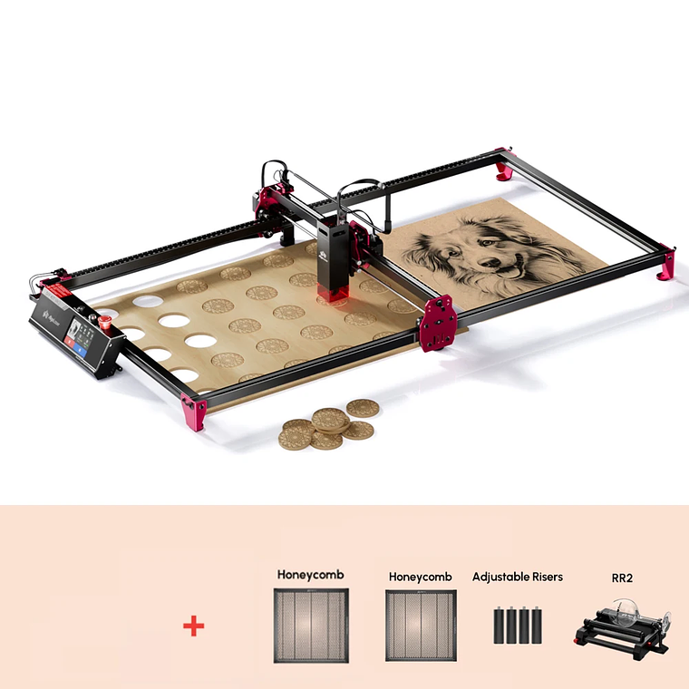 AlgoLaser KIT de bricolaje MK2 grabador láser 10W salida CNC cortador láser DIY máquina de grabado láser herramienta de corte agregar pantalla táctil de 3,5 pulgadas 8