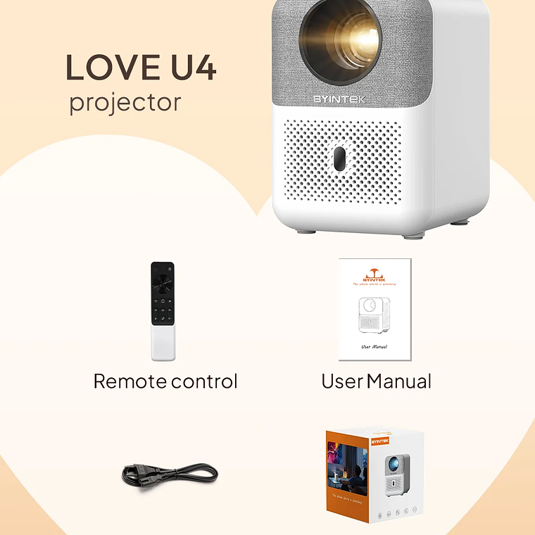 BYINTEK Full HD Mini proyector LOVE U4 1080P 4K Video 5G WIFI Android enfoque automático proyectores inteligentes portátiles cine en casa 19