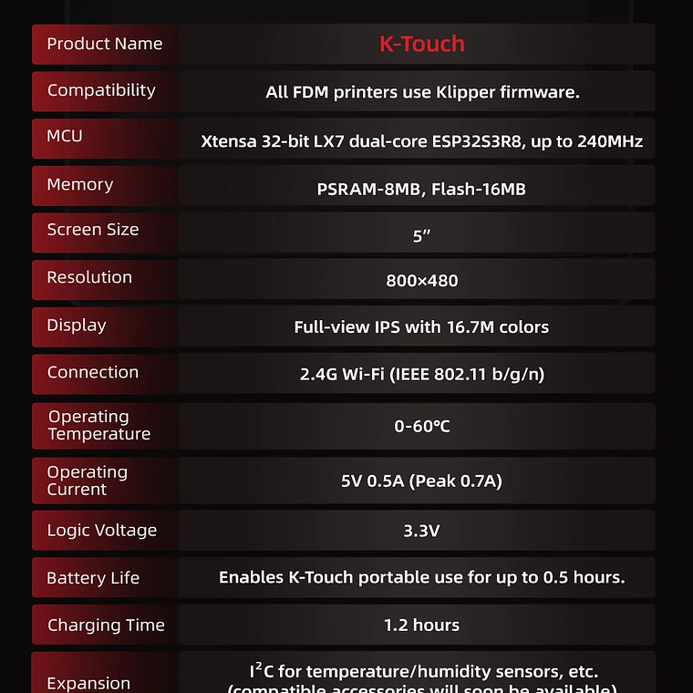 BIGTREETECH K-TOUCH 5 pulgadas pantalla táctil Control inalámbrico impresoras Klipper actualización para Voron 2,4 Creality K1 Ender 3 V1 VzBot 21