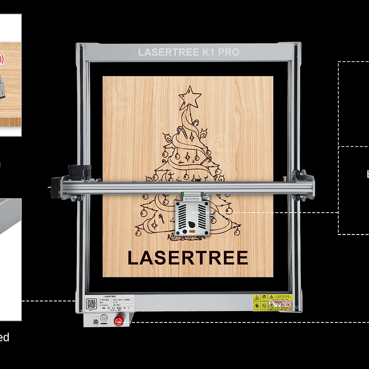 LASER TREE K1PRO grabador láser con módulo láser de 30W 40W máquina cortadora de grabado herramientas de carpintería CNC área de trabajo 400X400mm 20