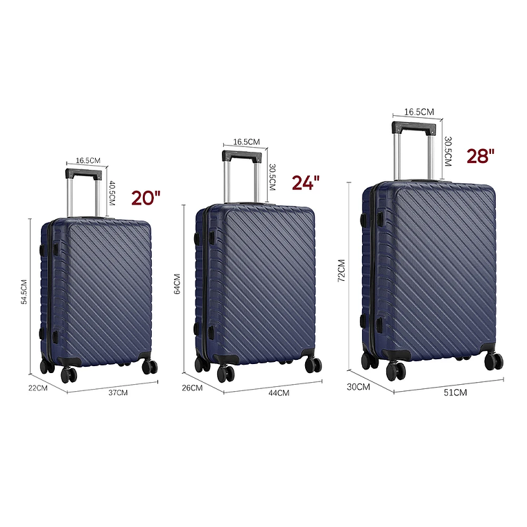 Maleta de viaje rígida, Maleta ligera con ruedas giratorias, 20