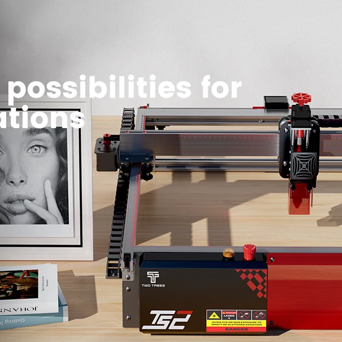 Grabador láser TwoTrees TTS-10 Pro TTS-55 Pro 40W/80W máquina de corte de grabado láser para carpintería para acero inoxidable acrílico 9