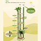 Árbol alto para gatos, torre de árbol para gatos de piso a techo, ajustable con hamaca para gatos y poste rascador para interiores - thumbnail 9