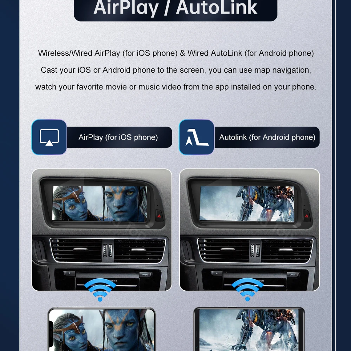 Pantalla táctil Multimedia de 8,9 pulgadas y 12,3 pulgadas para Audi Q5 2009-2017 Airplay Miracast función inalámbrica Carplay Android Auto 24