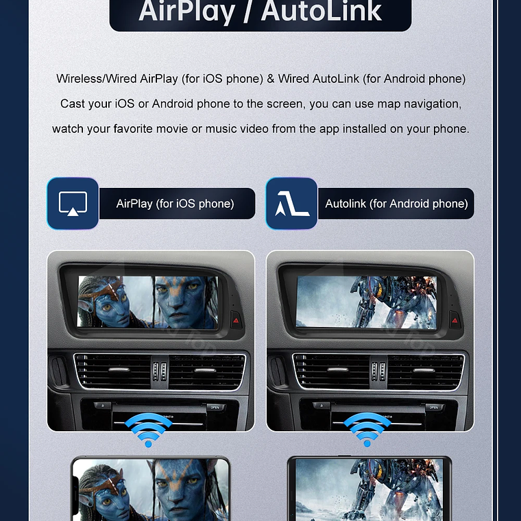 Pantalla táctil Multimedia de 8,9 pulgadas y 12,3 pulgadas para Audi Q5 2009-2017 Airplay Miracast función inalámbrica Carplay Android Auto 24