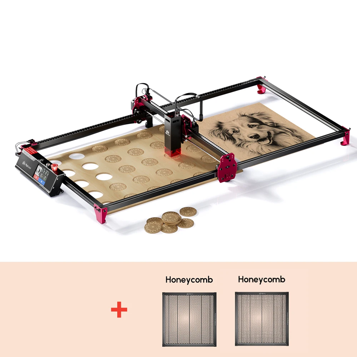 AlgoLaser KIT de bricolaje MK2 grabador láser 10W salida CNC cortador láser DIY máquina de grabado láser herramienta de corte agregar pantalla táctil de 3,5 pulgadas 9