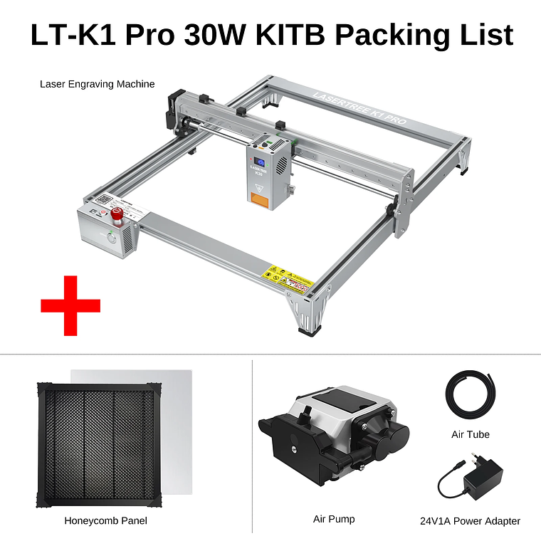 LASER TREE K1PRO grabador láser con módulo láser de 30W 40W máquina cortadora de grabado herramientas de carpintería CNC área de trabajo 400X400mm 24