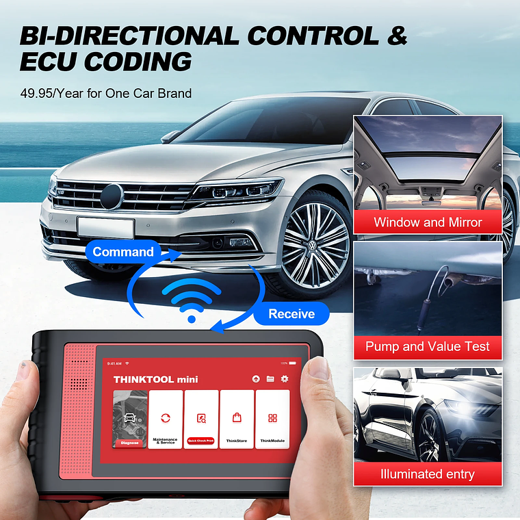 THINKCAR THINKTOOL MINI 2 CANFD Herramientas de diagnóstico automático para automóviles Escáner OBD2 Herramienta de escaneo bidireccional 28 restablecimientos Diagnóstico completo del sistema 5