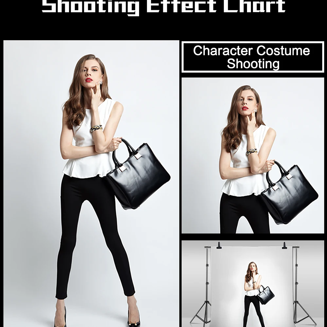 Sistema de Soporte para Fondos de Fotografía SH, Kit de Soporte para Telones de Fondo con Bolsa de Transporte para Fondos de Muselina, Papel y Lienzo 22