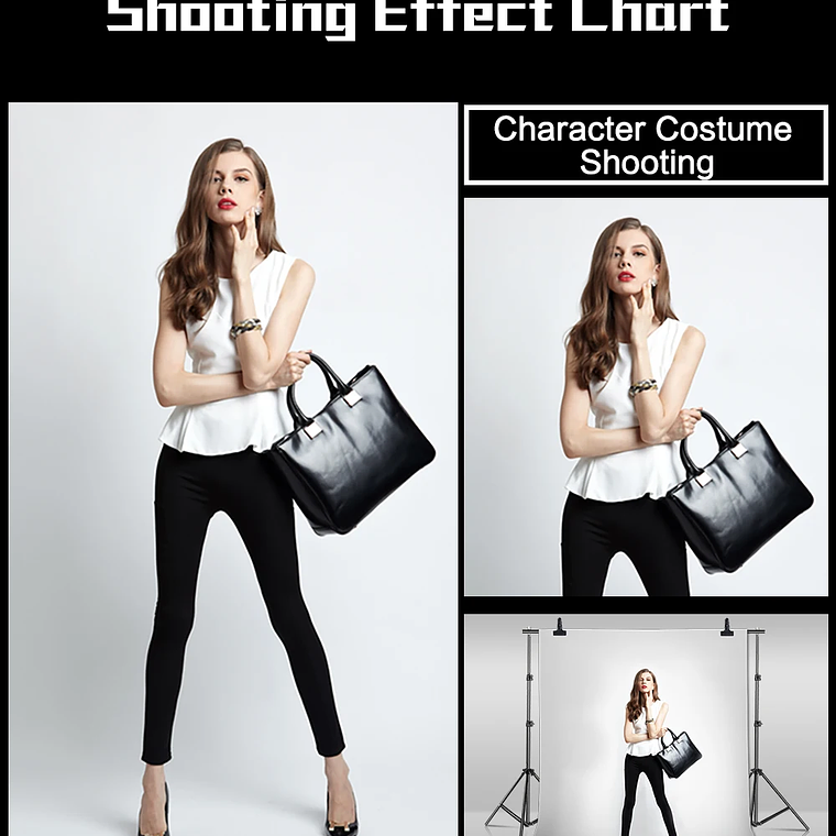 Sistema de Soporte para Fondos de Fotografía SH, Kit de Soporte para Telones de Fondo con Bolsa de Transporte para Fondos de Muselina, Papel y Lienzo 22