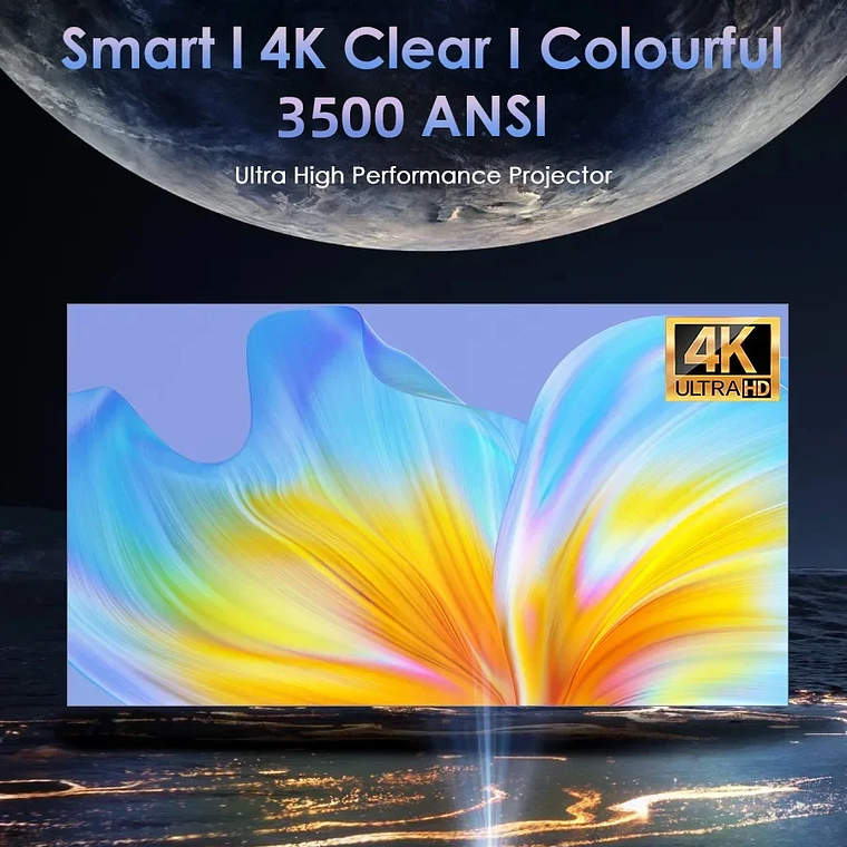 Proyector de películas 4K con enfoque automático, 3500 ANSI, wifi 2.4+5G, bluetooth, 1080P Full HD HDR, Android TV, proyector de video para uso diurno, cine en casa 18