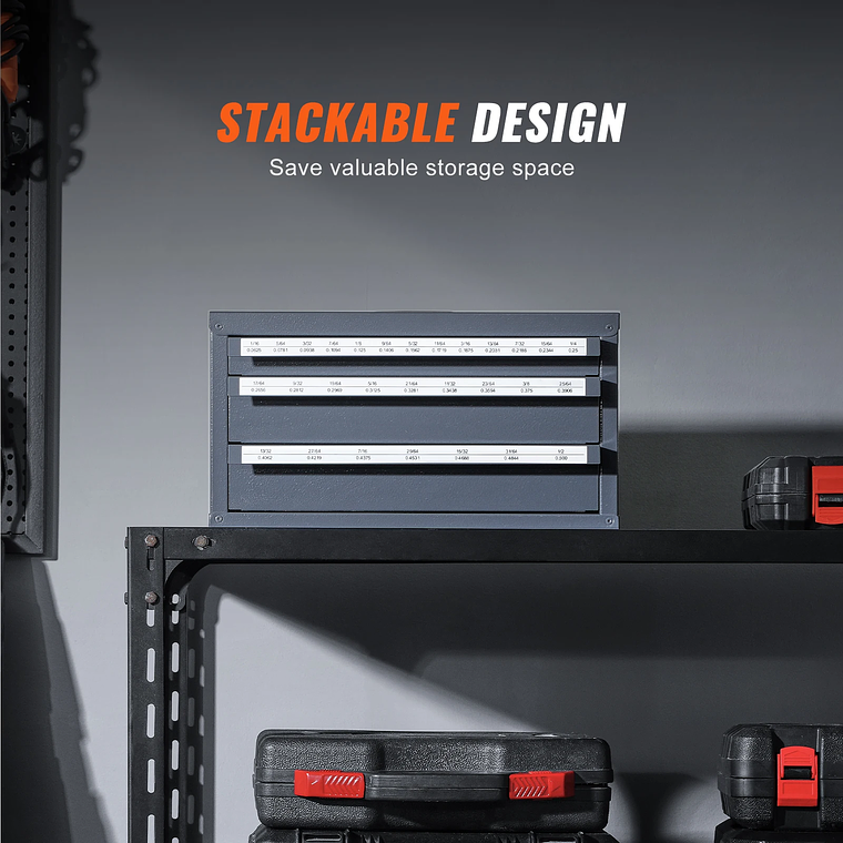 SucceBuy-armario dispensador de brocas, organizador de brocas de tres cajones, organizador de brocas de acero, armario de almacenamiento 6