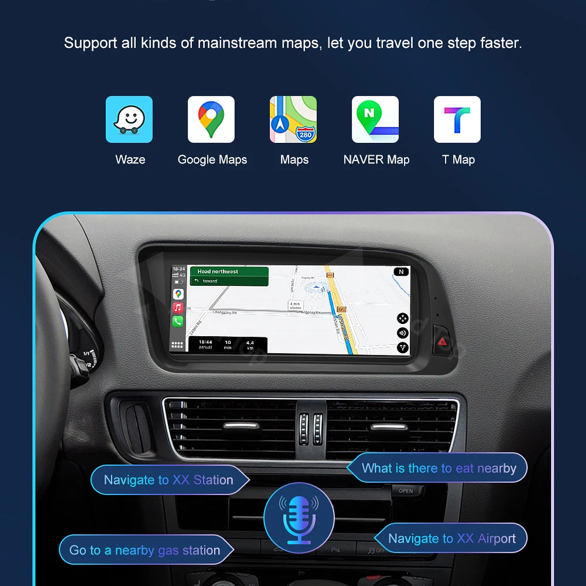 Pantalla táctil Multimedia de 8,9 pulgadas y 12,3 pulgadas para Audi Q5 2009-2017 Airplay Miracast función inalámbrica Carplay Android Auto 25