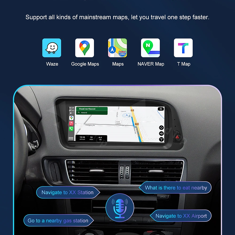 Pantalla táctil Multimedia de 8,9 pulgadas y 12,3 pulgadas para Audi Q5 2009-2017 Airplay Miracast función inalámbrica Carplay Android Auto 25