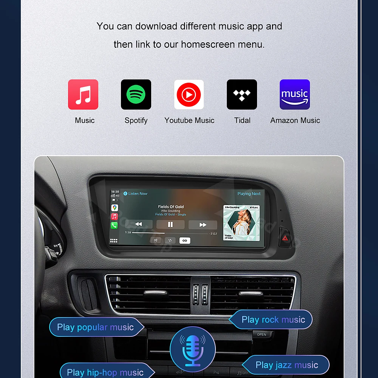 Pantalla táctil Multimedia de 8,9 pulgadas y 12,3 pulgadas para Audi Q5 2009-2017 Airplay Miracast función inalámbrica Carplay Android Auto 26