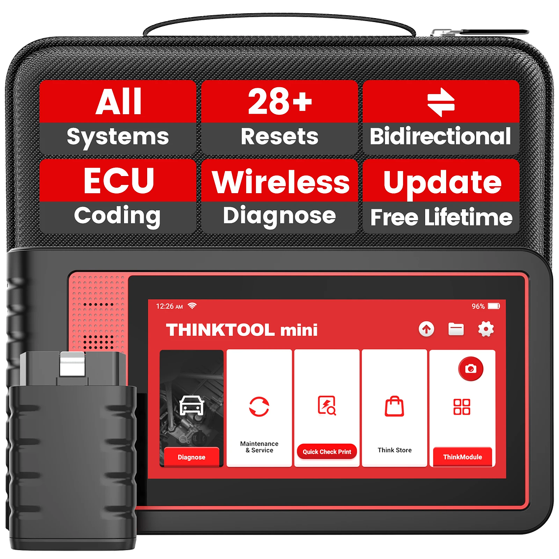THINKCAR THINKTOOL MINI 2 CANFD Herramientas de diagnóstico automático para automóviles Escáner OBD2 Herramienta de escaneo bidireccional 28 restablecimientos Diagnóstico completo del sistema 7