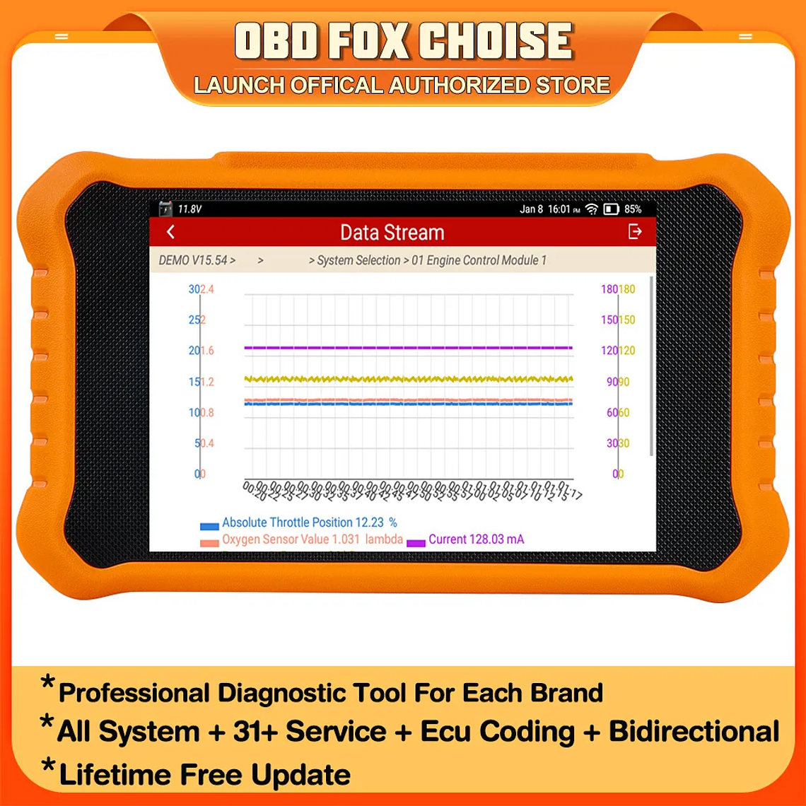 LAUNCH X431 Elite 2.0 Sistema completo Herramientas de diagnóstico del coche Escáner OBD2 Prueba activa Codificación ECU Servicio 31+ Actualización gratuita de por vida tools herramientas de diagn 1