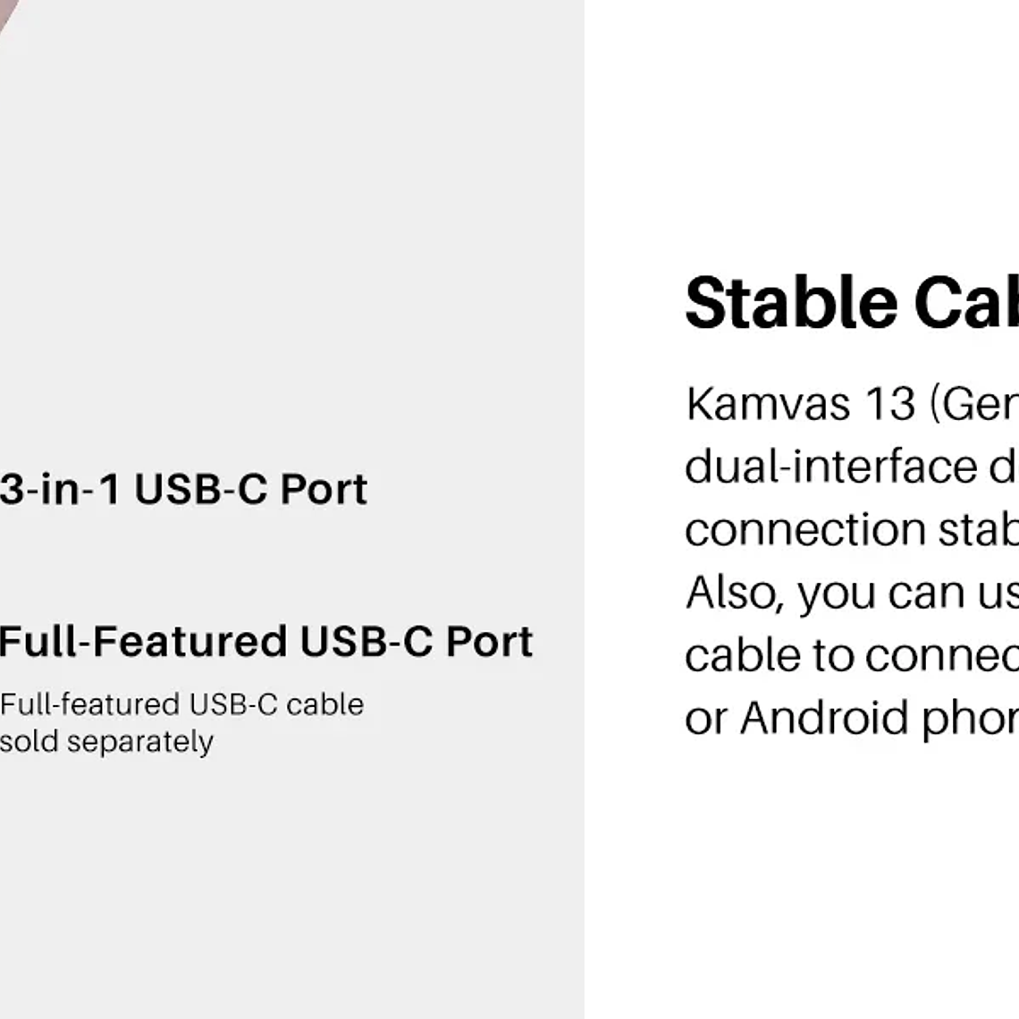 Huion Tablet Kamvas 13 (Gen 3) Tabletas gráficas Monitor 16K niveles de presión Pantalla de 13,3 pulgadas Pantalla de dibujo PenTech 4.0 Stylus 25