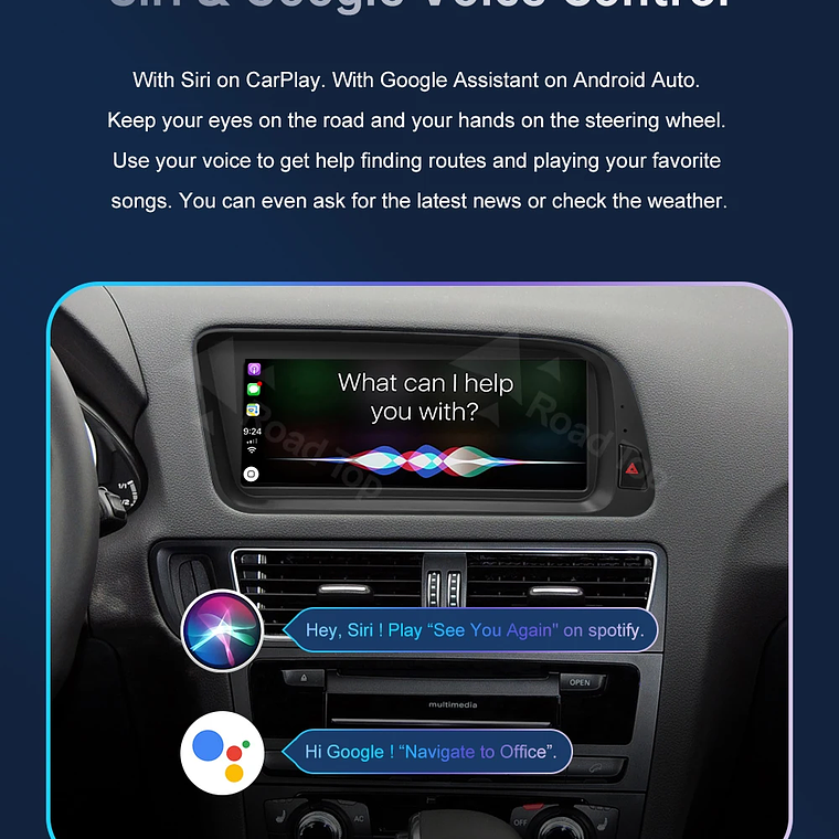 Pantalla táctil Multimedia de 8,9 pulgadas y 12,3 pulgadas para Audi Q5 2009-2017 Airplay Miracast función inalámbrica Carplay Android Auto 27