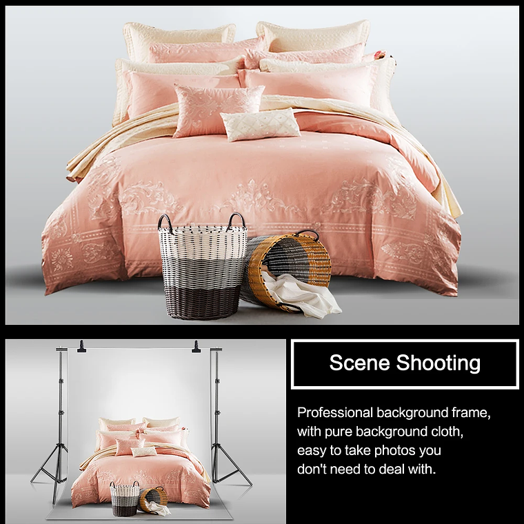 Sistema de Soporte para Fondos de Fotografía SH, Kit de Soporte para Telones de Fondo con Bolsa de Transporte para Fondos de Muselina, Papel y Lienzo 24