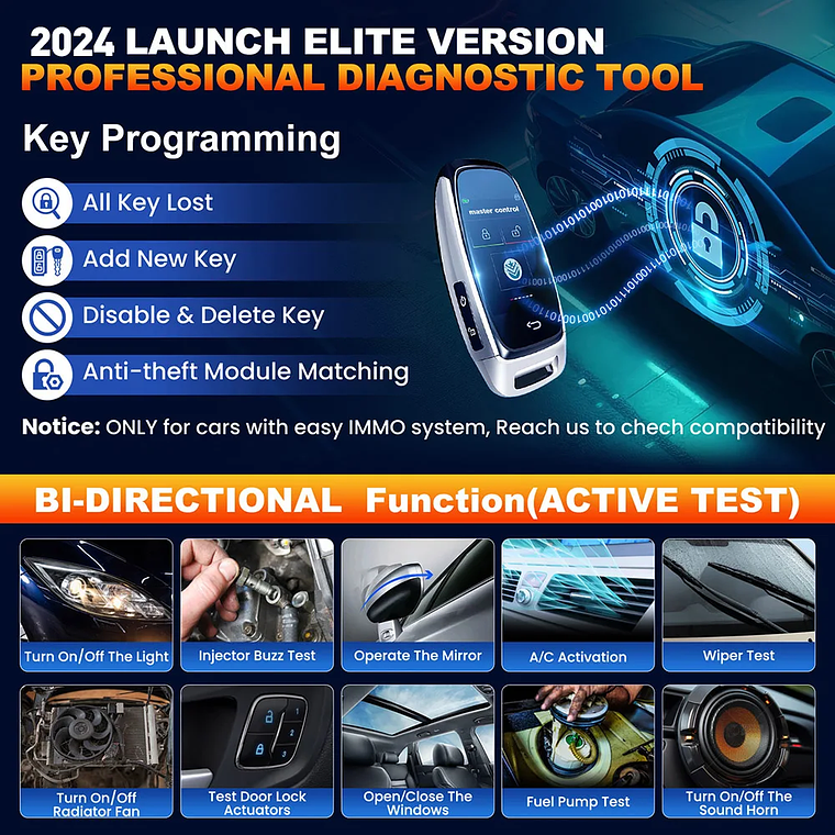 LAUNCH X431 Elite 2.0 Sistema completo Herramientas de diagnóstico del coche Escáner OBD2 Prueba activa Codificación ECU Servicio 31+ Actualización gratuita de por vida tools herramientas de diagn 4