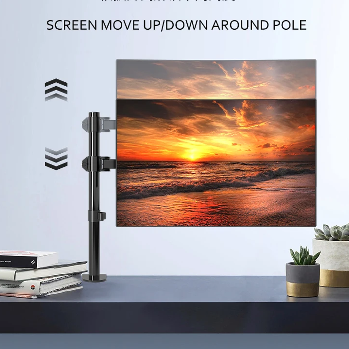 Soporte de abrazadera M051 para ordenador, base de ojal de movimiento completo, rotación de 360 grados, brazo largo para Monitor de 10 a 27 pulgadas, 9,9 kg 9