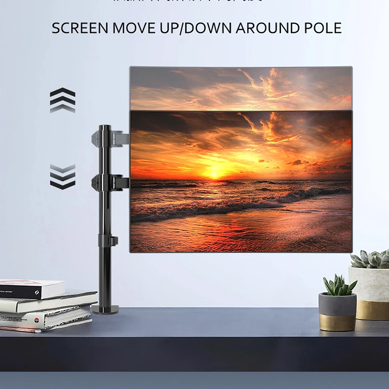 Soporte de abrazadera M051 para ordenador, base de ojal de movimiento completo, rotación de 360 grados, brazo largo para Monitor de 10 a 27 pulgadas, 9,9 kg 9