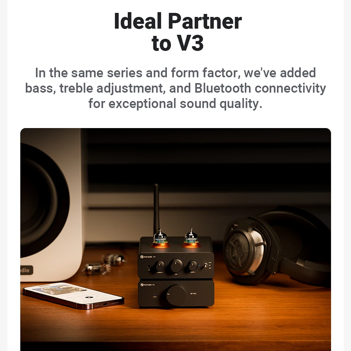 Fosi Audio P3 amplificador de tubo Bluetooth válvula preamplificadora estéreo HiFi vacío con Control de tono de agudos y graves para altavoz doméstico 19